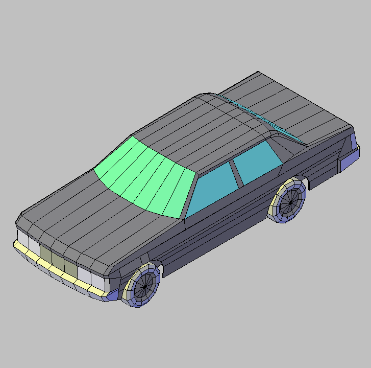 Bloque Autocad Vista de Coche Diseño 05 Bibliot. 2D-3D en 3D